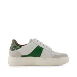 Shoe The Bear Stb Valda Sneaker Suede Leather - White / Green Multi