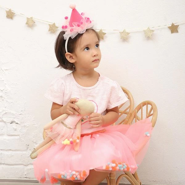 Albetta Neon Pink Net Pompom Tutu 3 Albetta Neon Pink Net Pompom Tutu