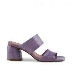 Shoe The Bear Runa Leather Mule - Lavender Croco