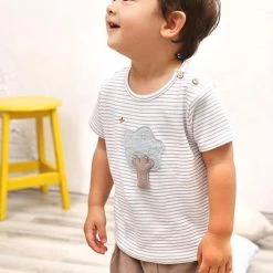 Albetta Blue Taupe Top Towelling Shorts Set