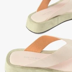 Shoe The Bear White Green Astrid Thong