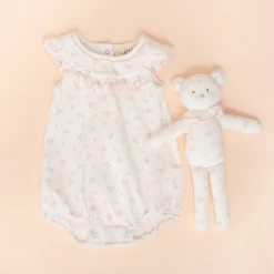 Albetta Ditsy Pointelle Frill Romper