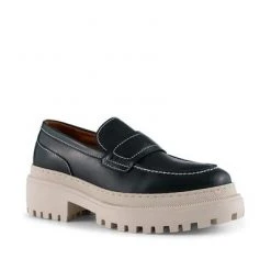 Shoe The Bear Iona Saddle Loafer Black Smooth