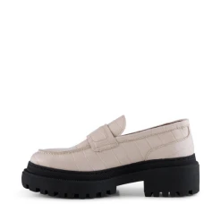 Shoe The Bear Iona Saddle Loafer White Croc