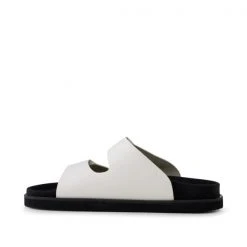 Shoe The Bear Fern Velcro Leather Sandal Off White