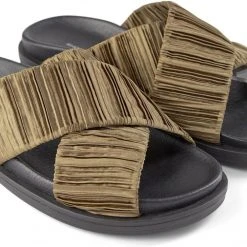 Shoe The Bear Ivy Khaki Cross T Slip On Mule