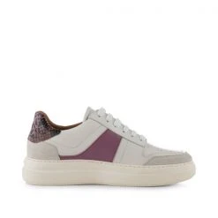 Shoe The Bear Valda Sneaker Suede Leather - White/lavender Multi