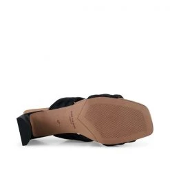 Shoe The Bear Slyvi Padded Strap Heel - Black Satin