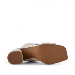 Shoe The Bear Runa Leather Mule - Off White Croco