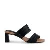 Shoe The Bear Black Satin Sylvi Padded Strap Sandals