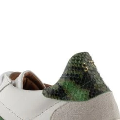 Shoe The Bear Stb Valda Sneaker Suede Leather - White / Green Multi