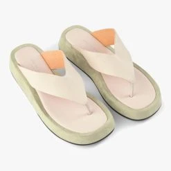 Shoe The Bear White Green Astrid Thong