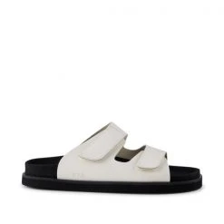 Shoe The Bear Fern Velcro Leather Sandal Off White