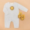 Albetta Crochet Leo Lion Grey Babygrow