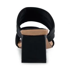 Shoe The Bear Black Satin Sylvi Padded Strap Sandals